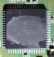 Low-power, high-performance 8/16-bit microcontroller, marked ATXMEGA256A3