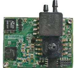 Two-port inline piezoresistive monolithic differential pressure sensor, marked MPXV5004DP