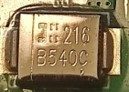 Schottky diode, marked 216 B540C