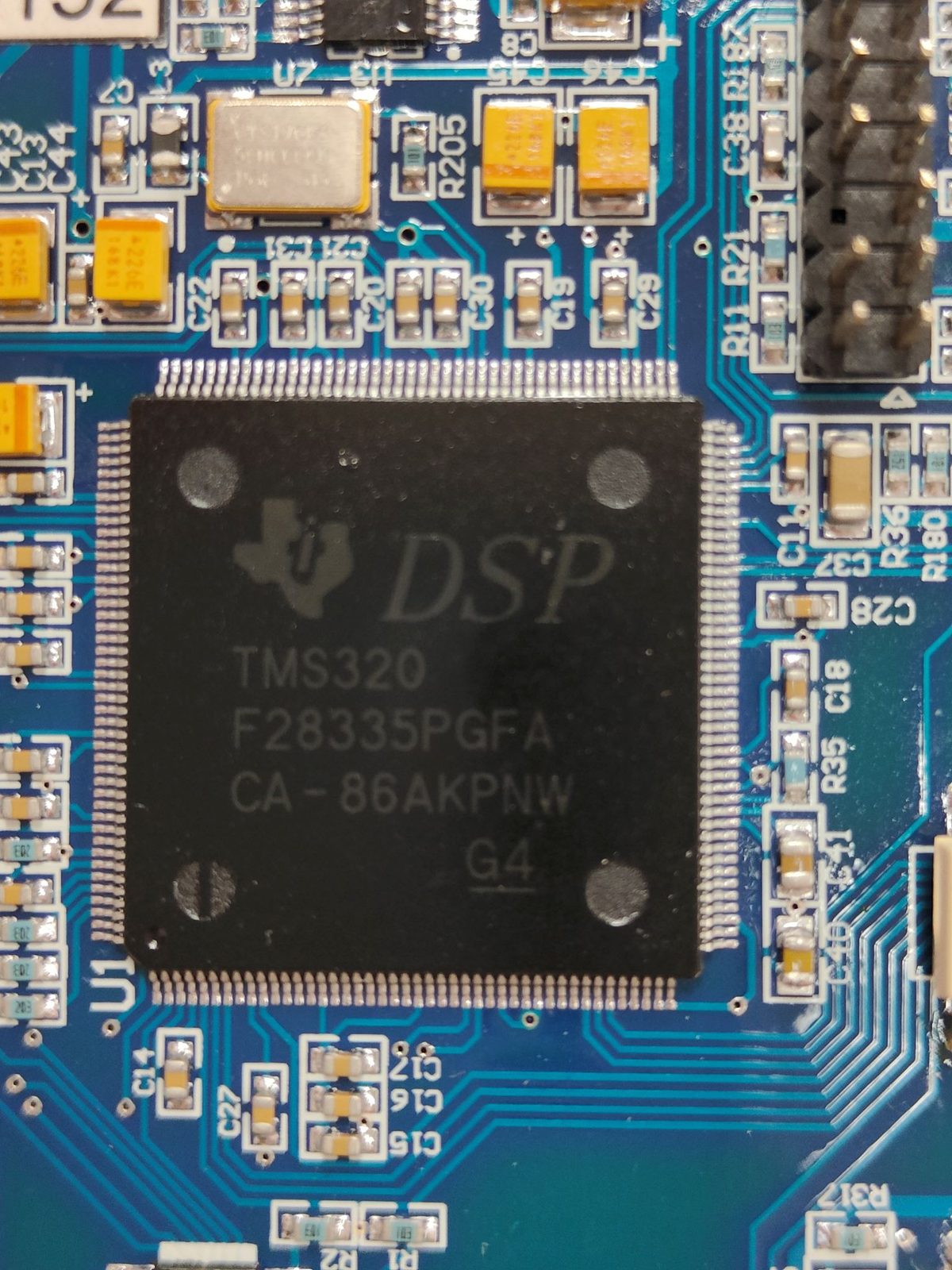 Real-time microcontroller with DSP connection manager, marked TMS320 F28335PGFA CA-86AKPNW