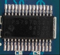 A linear regulator with two outputs and a small drop, marked PS767D301 84T G4 A5NE