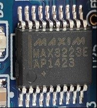 RS-232 transceiver with automatic shutdown, marked MAX3223E AP1423