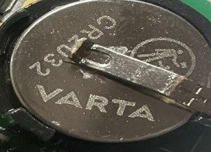 Battery, marked VARTA CR2032
