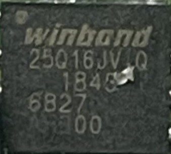 Flash memory, marked WINBOND 25Q16JV