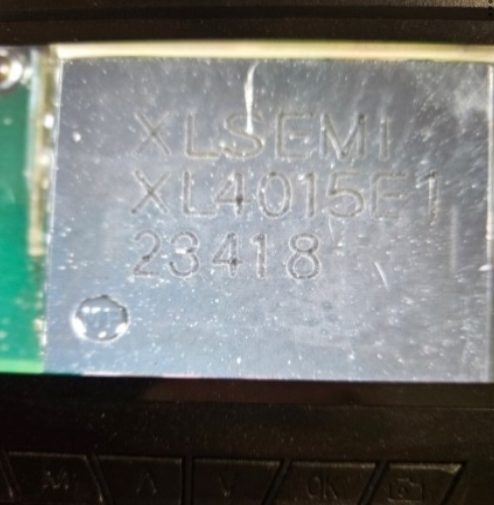 Voltage stabiliser (step-down PWM DC voltage converter), marked XSEMI XL4015E1 23418
