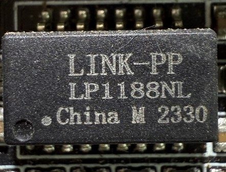 Ethernet Telecom Transformer, marked LINK-PP LP1188NL China M 2330